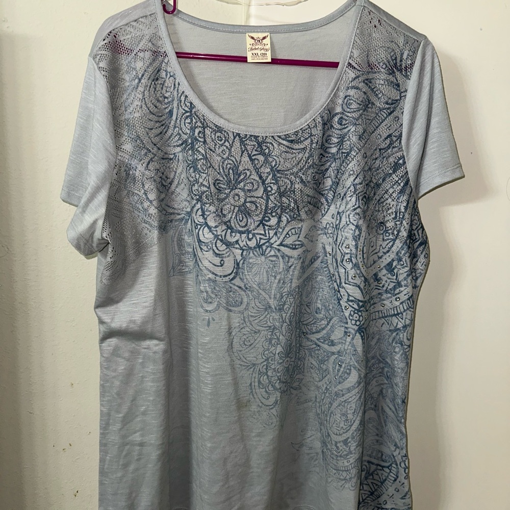 Women's Blue Paisley Top
